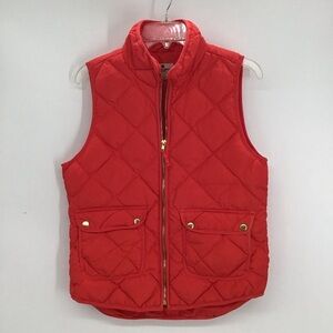 Woolrich Women’s Duck Down Puffer Vest Full Zip Insulated Pockets Red Size Med